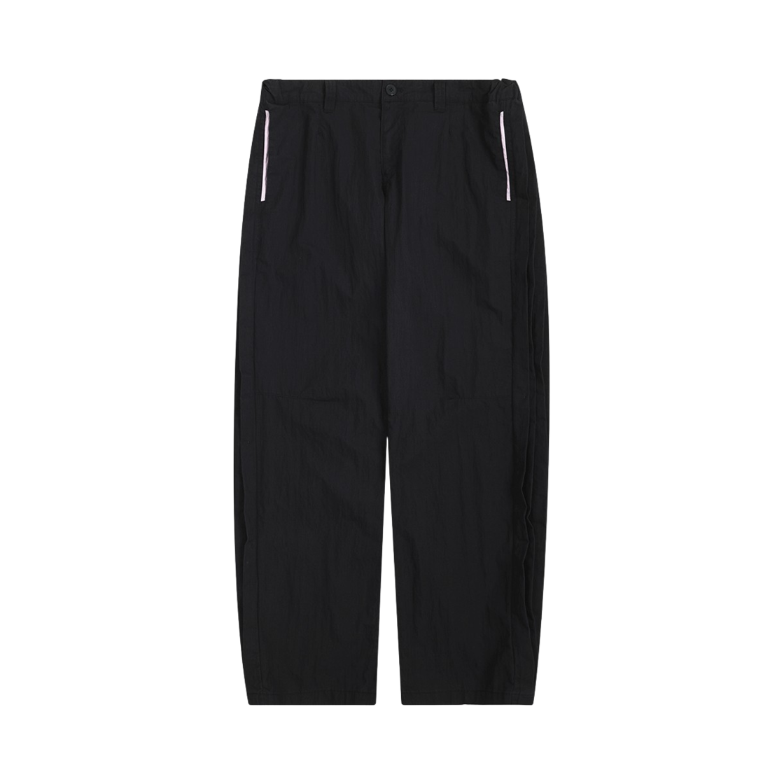 saf00461 Safarispot Authentic Nylon Pintuck Straight Pants - Black