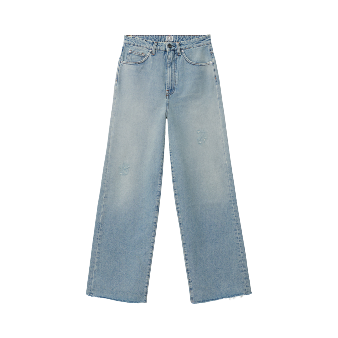 (W) 토템 플레어 핏 데님 디스트레스드 라이트 블루((W) Toteme Flare Fit Denim Distressed Light Blue) - 1