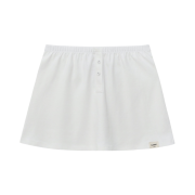 (W) Glowny Button Fly Mini Skirt White