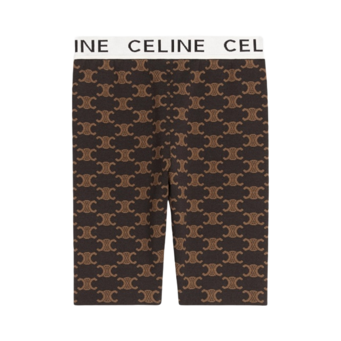 (W) 셀린느 실크 코튼 모노그램 바이커 쇼츠 브라운((W) Celine Monogrammed Biker Shorts in Silk Cotton Brown) - 2