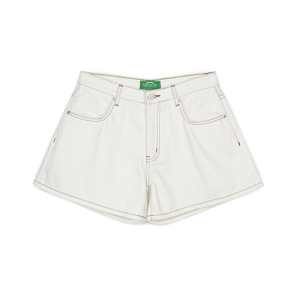 P0000BCE Greenbutter Washing Denim Shorts Ivory
