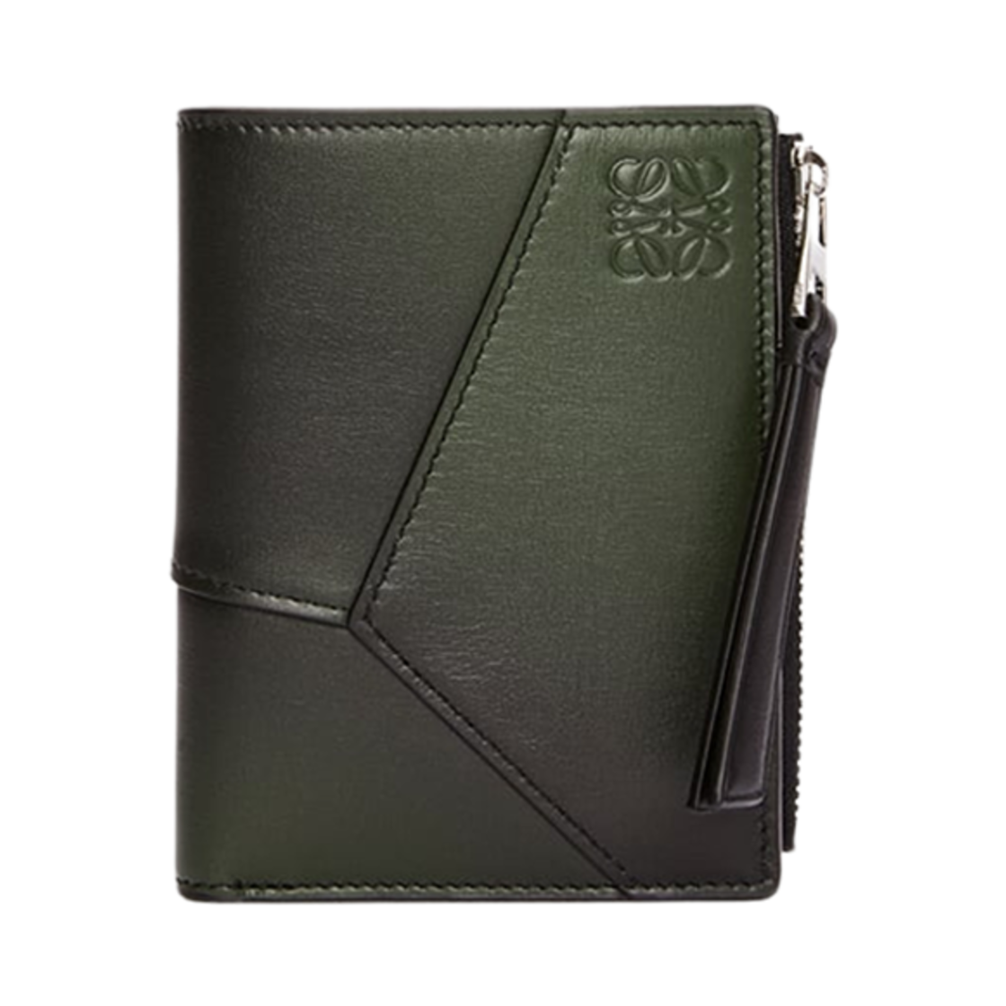로에베 퍼즐 슬림 컴팩트 월렛 실크 카프스킨 보틀 그린(Loewe Puzzle Slim Compact Wallet in Silk Calfskin Bottle Green)