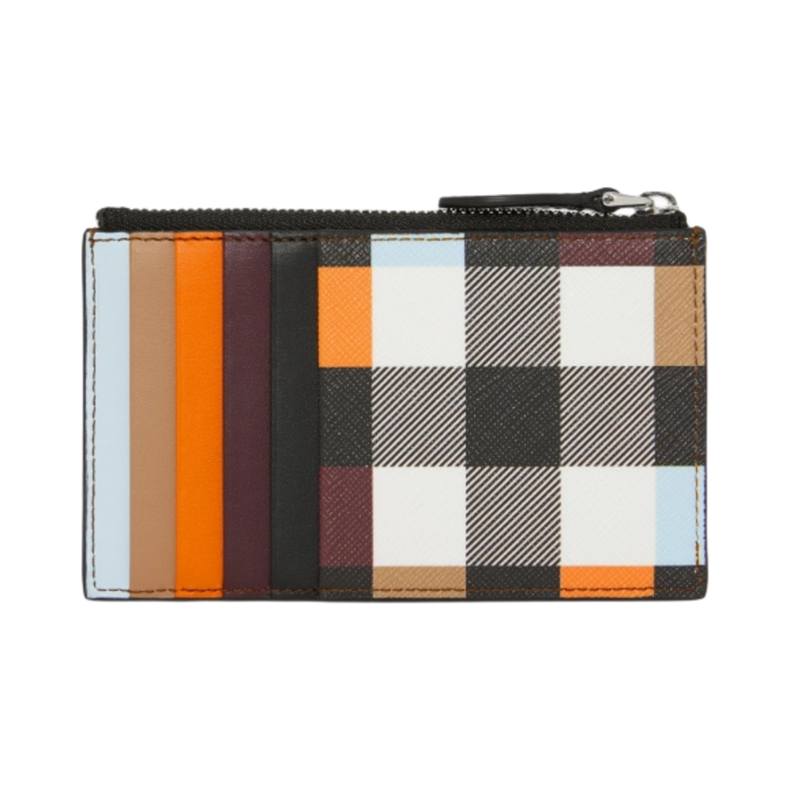 버버리 컬러 블록 체크 지퍼 카드 케이스 다크 버치 브라운(Burberry Colour Block Check Zip Card Case Dark Birch Brown) - 3