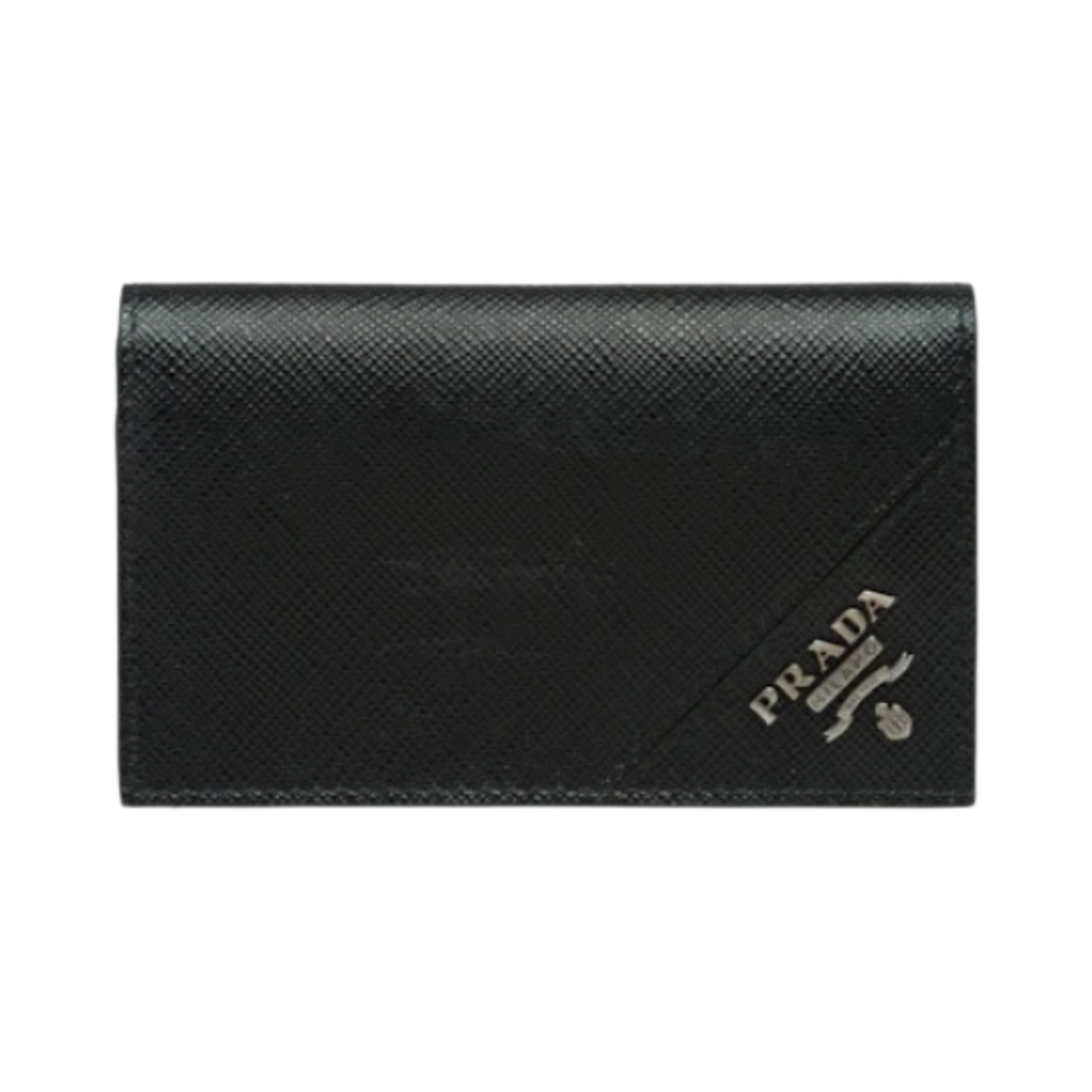 프라다 사피아노 카드 홀더 블랙 실버(Prada Saffiano Leather Card Holder Black Silver)