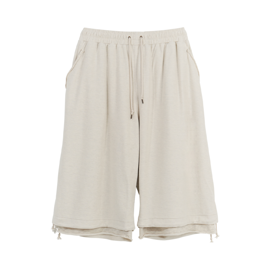 AY-PT12_OTM Amaiyuutsu Double Cropped Pants Oatmeal Melange