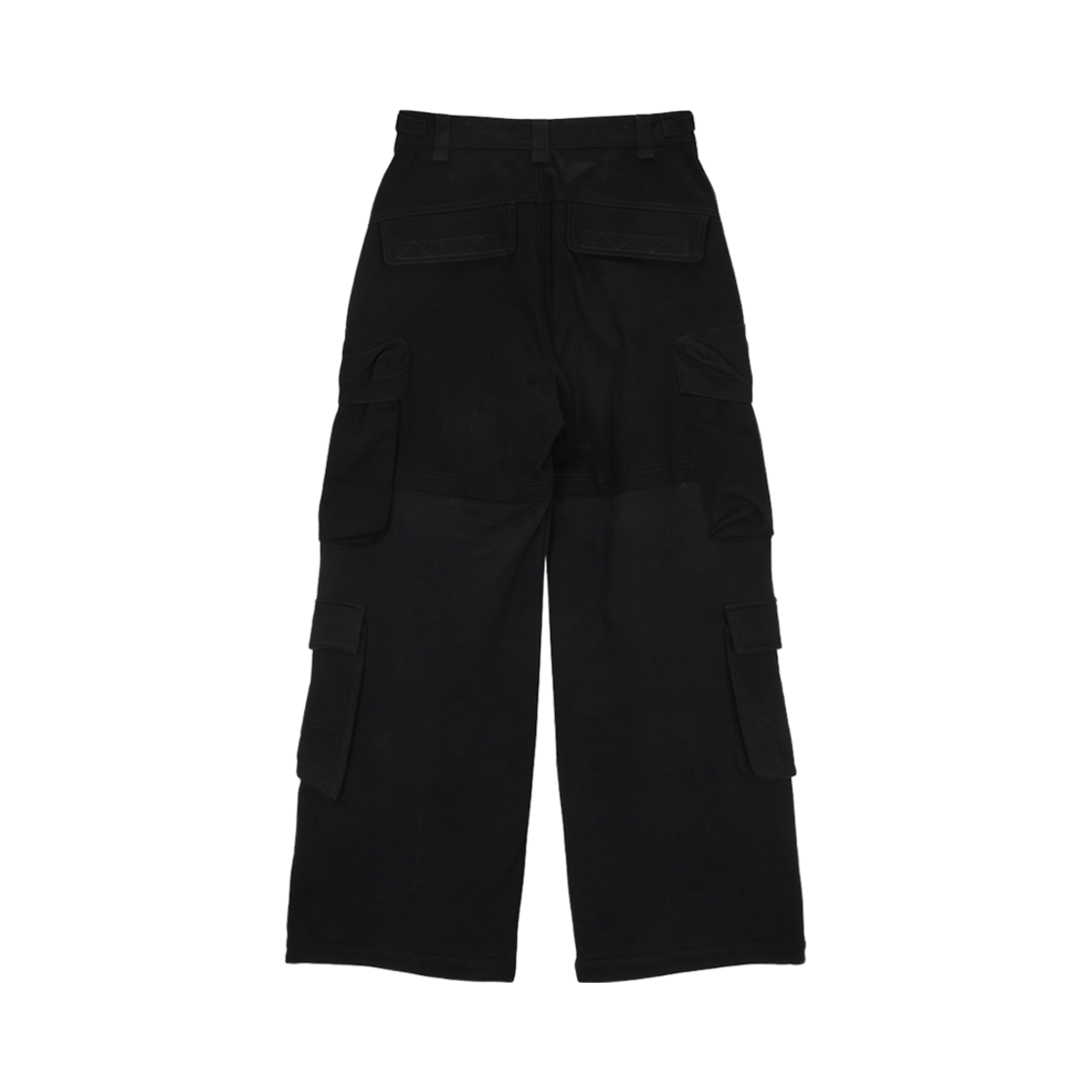 (W) 마뗑킴 저지 믹스드 카고 팬츠 블랙((W) Matin Kim Jersey Mixed Cargo Pants Black) - 2