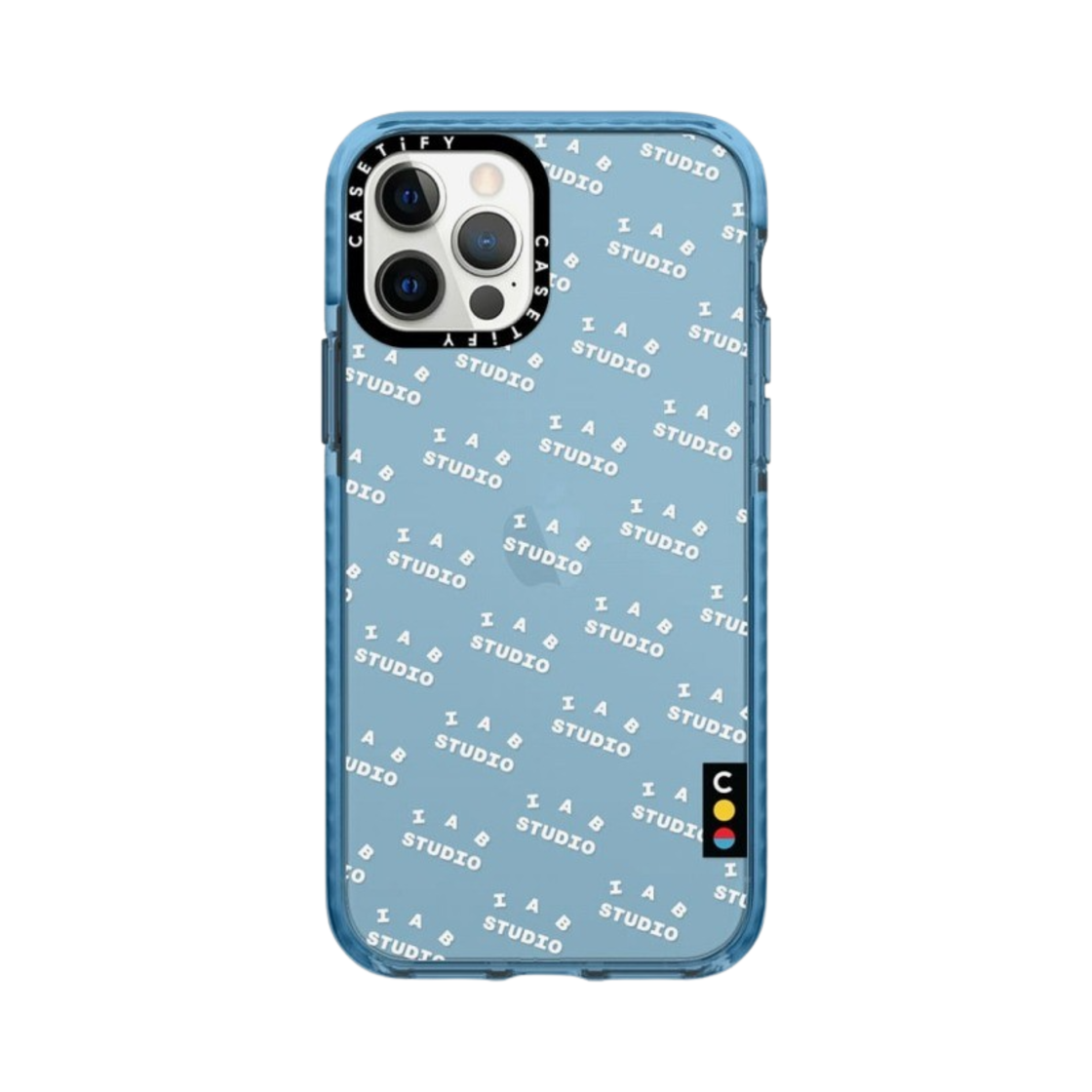 케이스티파이 x 아이앱 스튜디오 아이폰 화이트 모노그램 로고 임팩트 케이스 시에라 블루(Casetify x IAB Studio iPhone White Monogram Logo Impact Case Sierra Blue) - 5
