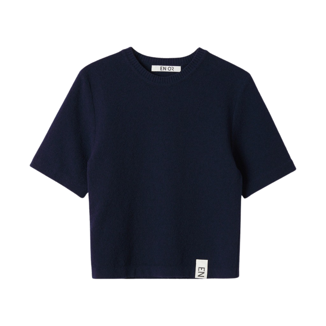 BCSUKN010NV EN OR OUTLABEL BOUCLE KNIT TOP - NAVY - 대표 이미지 #1