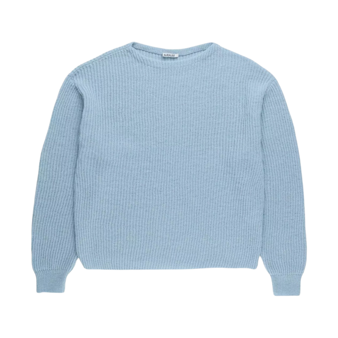 오라리 울 하드 트위스트 리브 니트 보트넥 P/O  라이트 블루(Auralee Wool Hard Twist Rib Knit Boat Neck P/O Light Blue) - 1