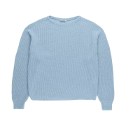 Auralee Wool Hard Twist Rib Knit Boat Neck P/O Light Blue