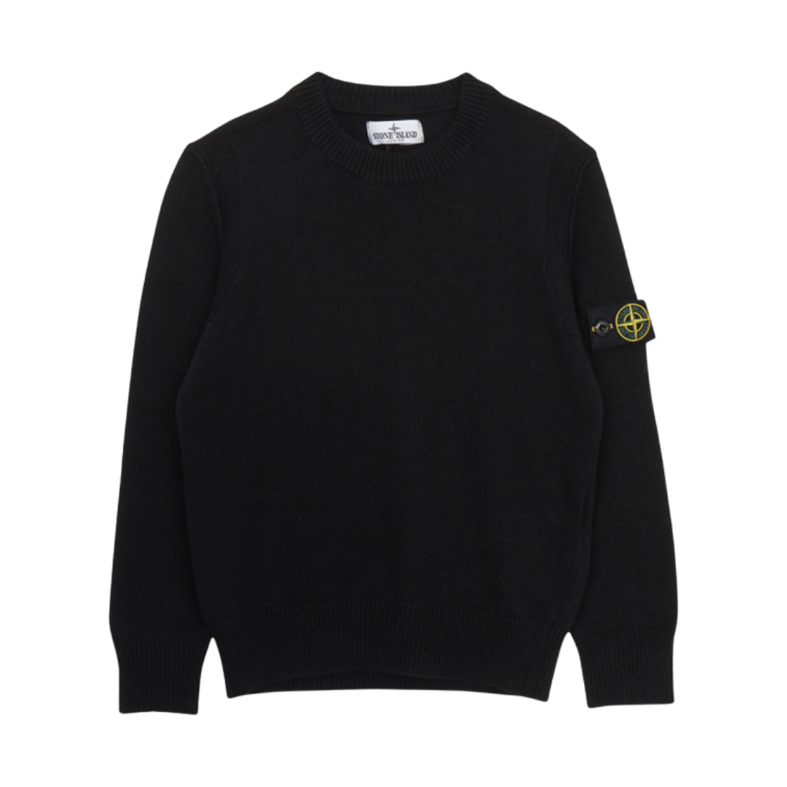 8116502Z1-V0029 (Kids) Stone Island 502Z1 Stocking Stitch Wool Viscose Nylon Cashmere Crewneck Knit Black - 24FW