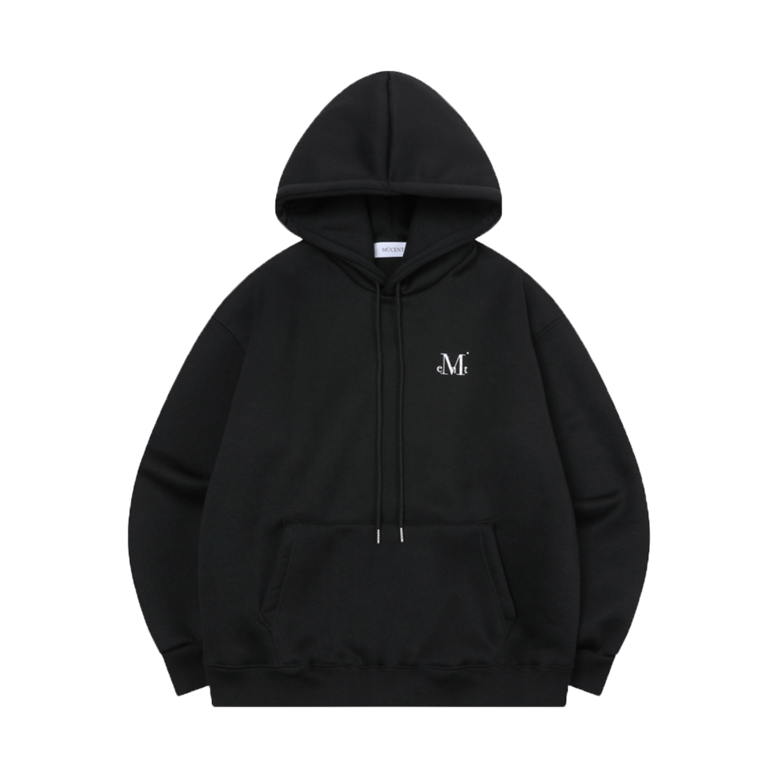 무센트 시그니처 베이직 로고 후드 티 블랙(MUCENT Signature Basic Logo Hood T Black)