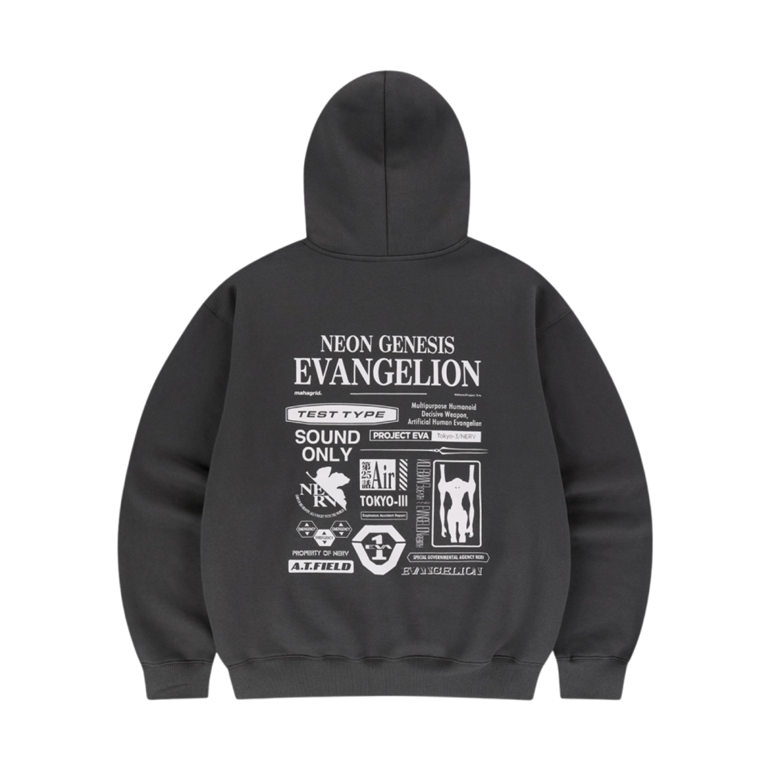 MG2EFMM404BCH Mahagrid x Evangelion Project Eva Hoodie Charcoal