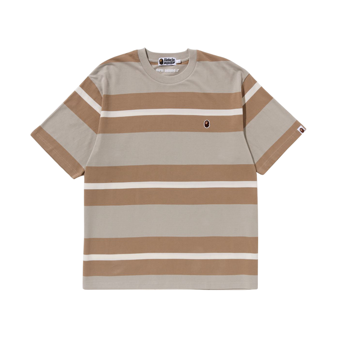0ZXTEM109069L BAPE Ape Head One Point Hoop T-Shirt Beige