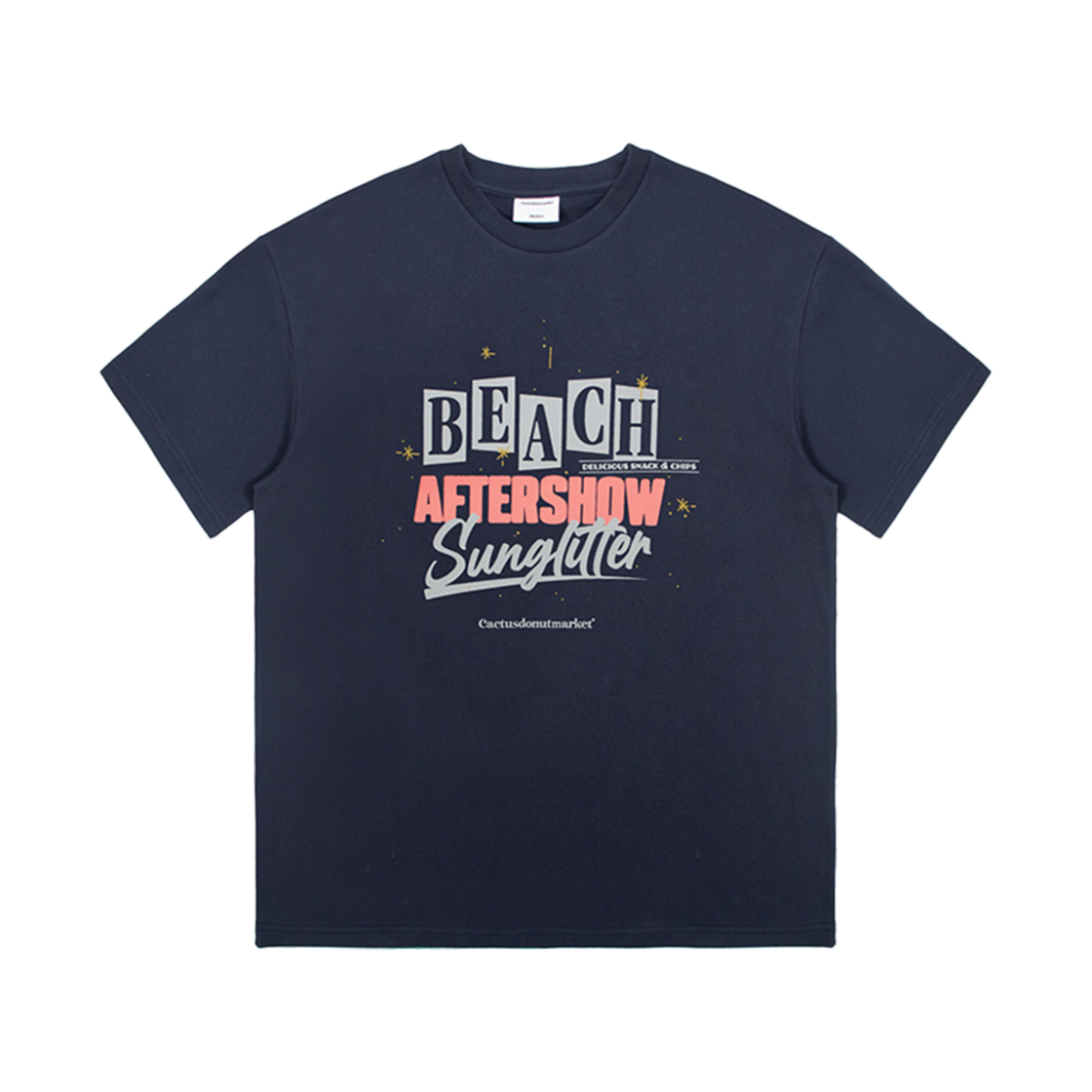 캑터스도넛마켓 썬 글리터 티셔츠 네이비