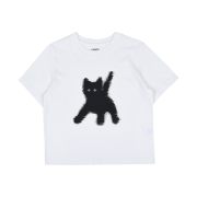 AEAE Flashed Cats Eye Crop T-shirts White