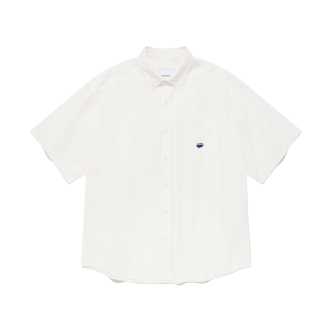 커버낫 웨일 로고 코튼 하프 셔츠 화이트(Covernat Wale Logo Cotton Half Shirt White) - 1