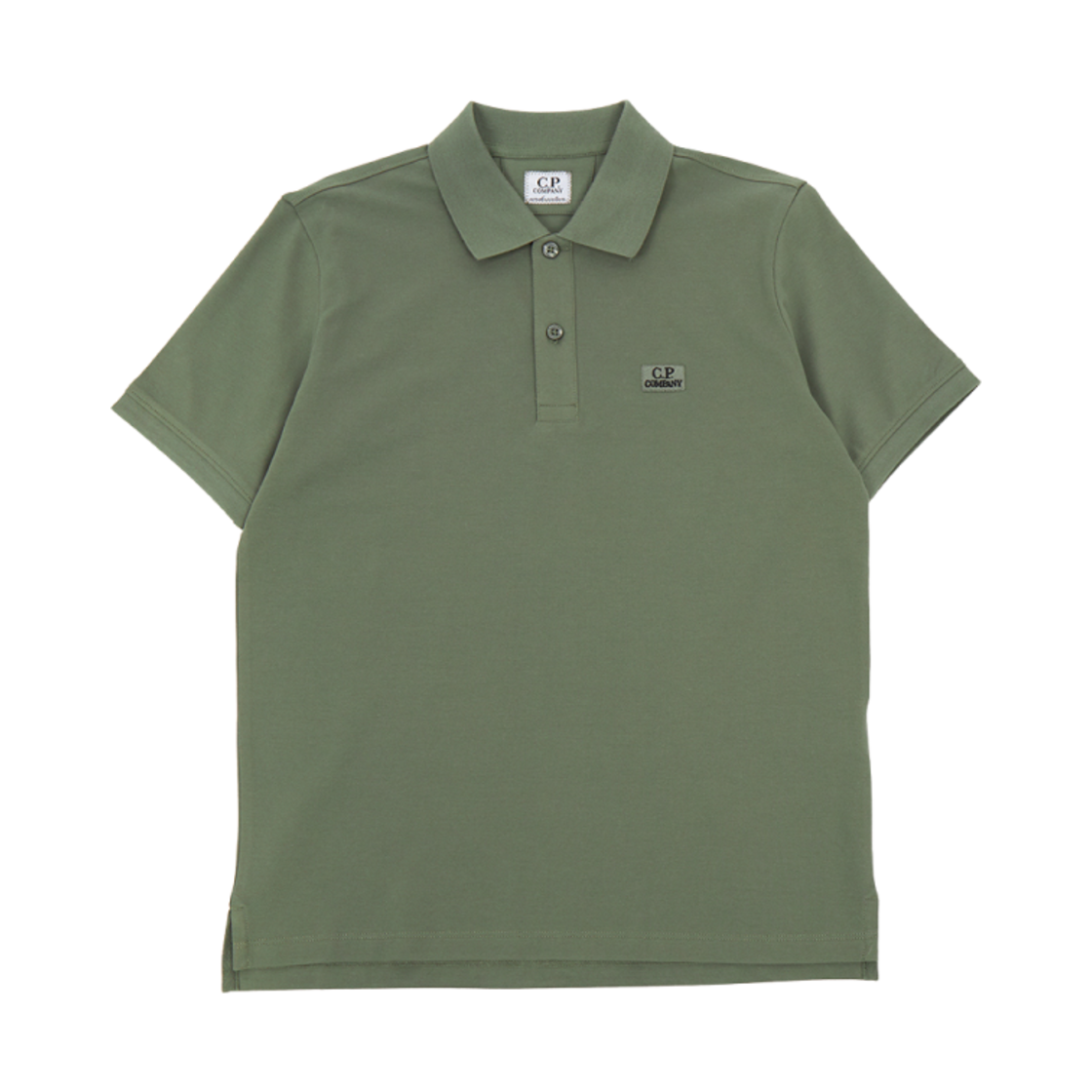 (키즈) C.P. 컴퍼니 칼라 폴로 셔츠 브론즈 그린 - 23SS((Kids) C.P. Company Collar Polo Shirt Bronze Green - 23SS)