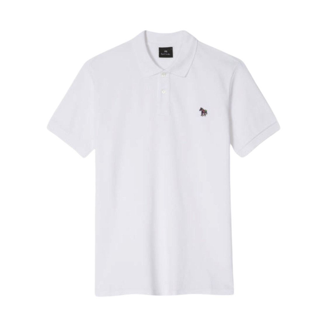 M2R-183K-KZEBRA/PZEBRA-01 Paul Smith Cotton Pique Zebra Logo Polo Shirt White
