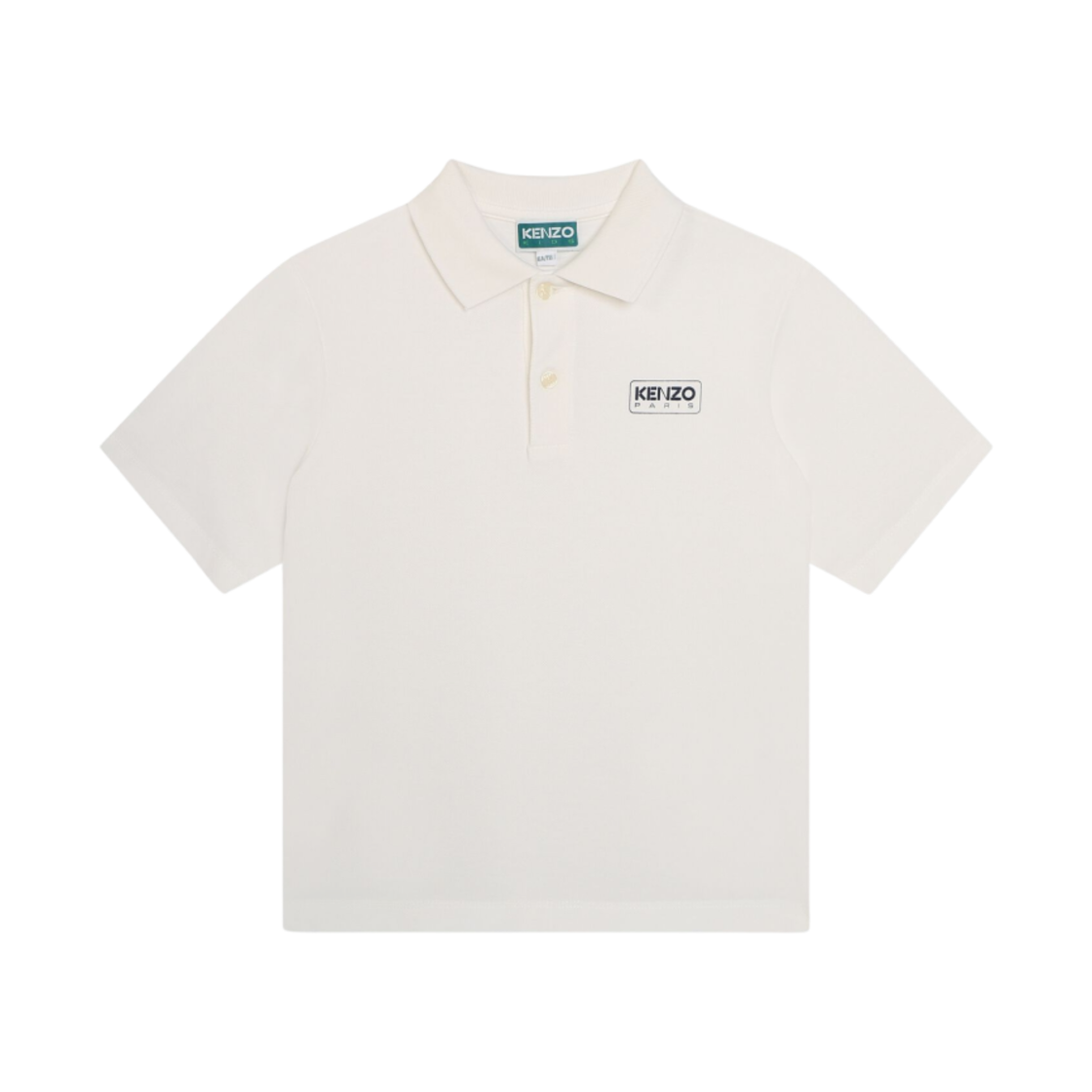 (키즈) 겐조 로고 숏슬리브 폴로 셔츠 아이보리((Kids) Kenzo Logo Short Sleeve Polo Shirt Ivory) - 1