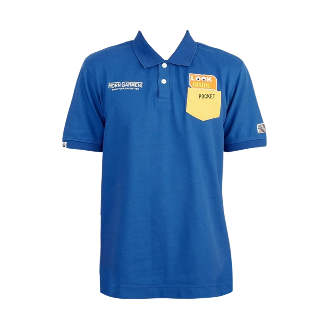 혼가먼트 룩 골프 웨어 폴로 티셔츠 블루(Horn Garment Look Golf Wear Polo T-Shirt Blue) - 1