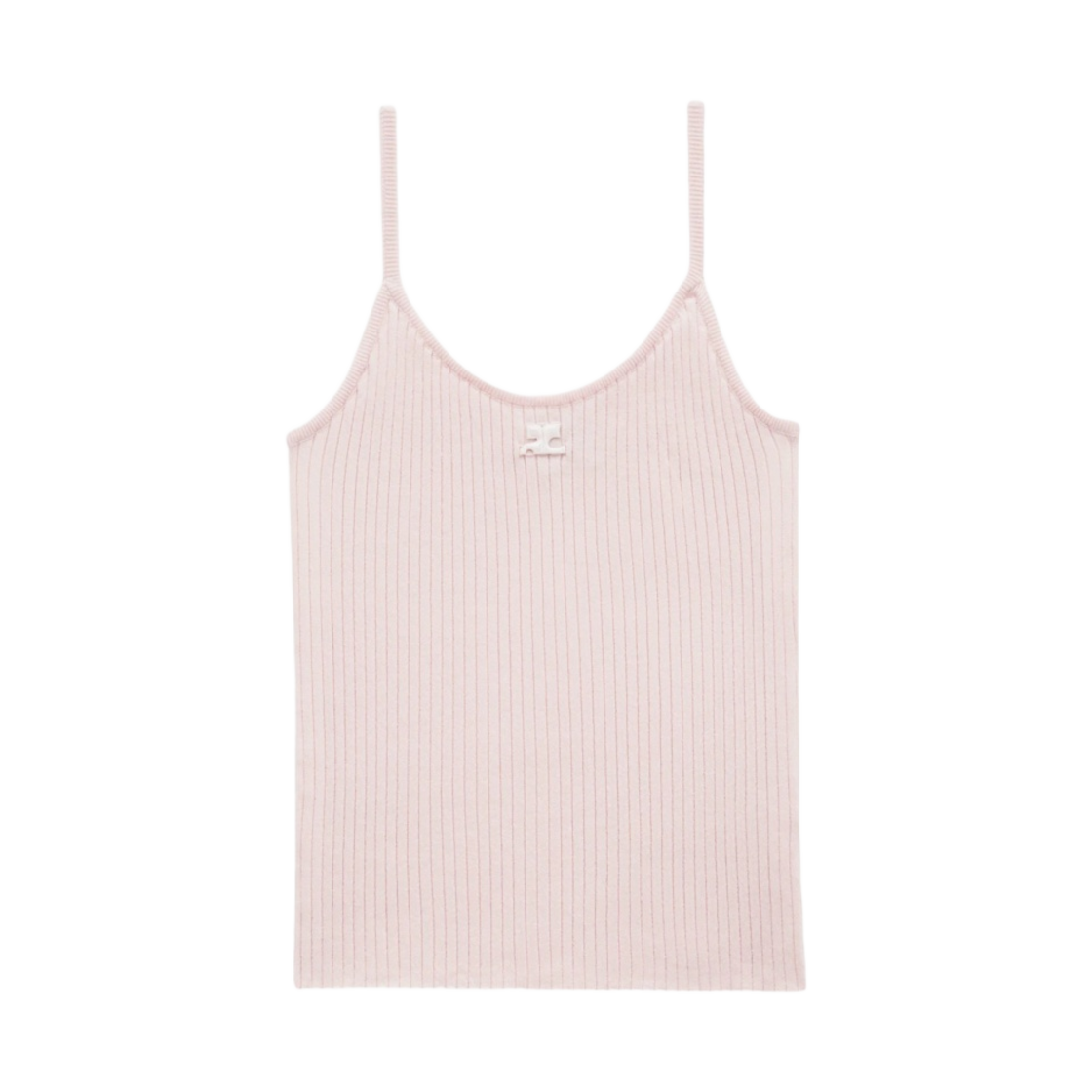 (W) 꾸레쥬 리에디션 니트 탱크탑 페일 핑크((W) Courreges Reedition Knit Tank Top Pale pink)