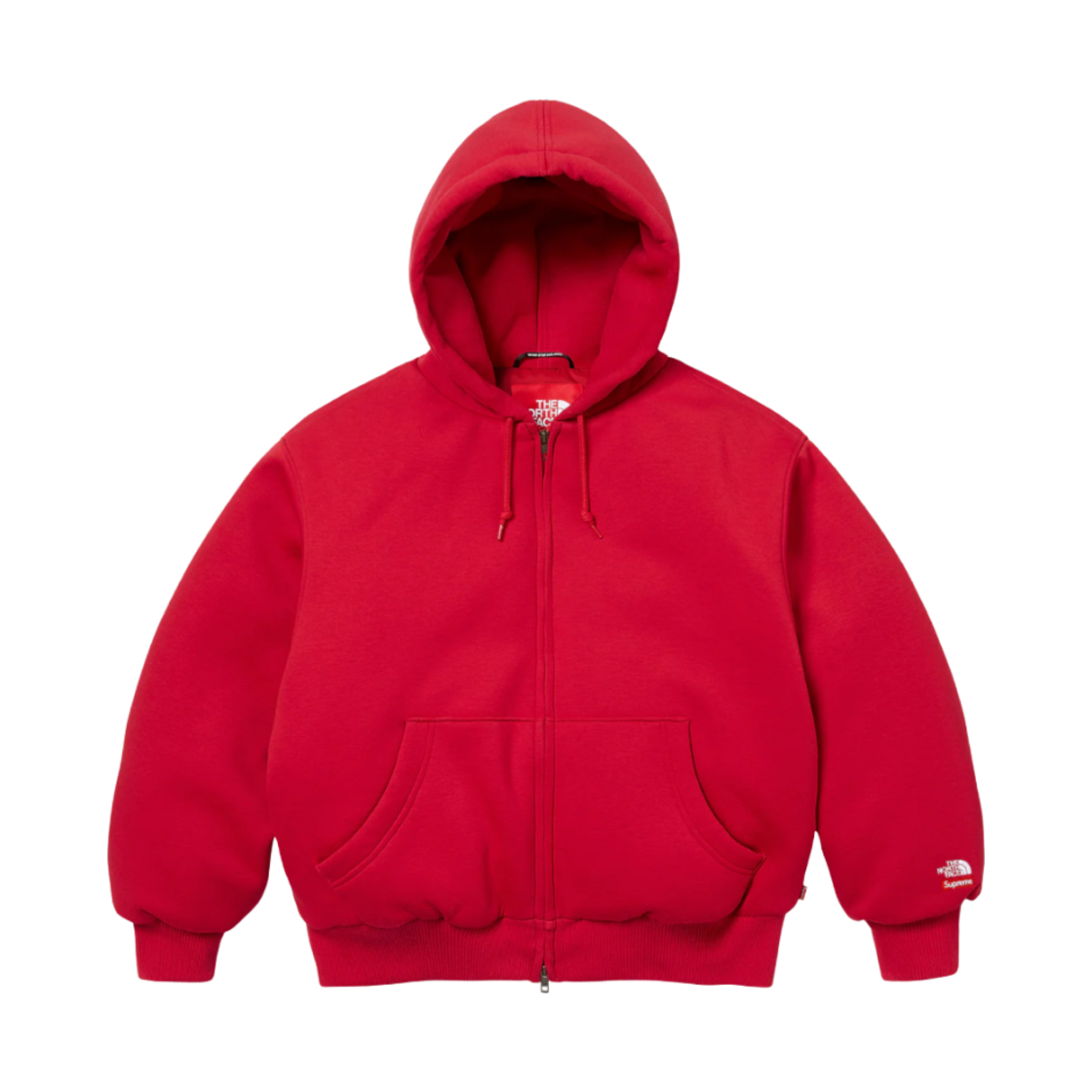 - Supreme x The North Face Down Zip Up Hooded Sweatshirt Red - 24FW
