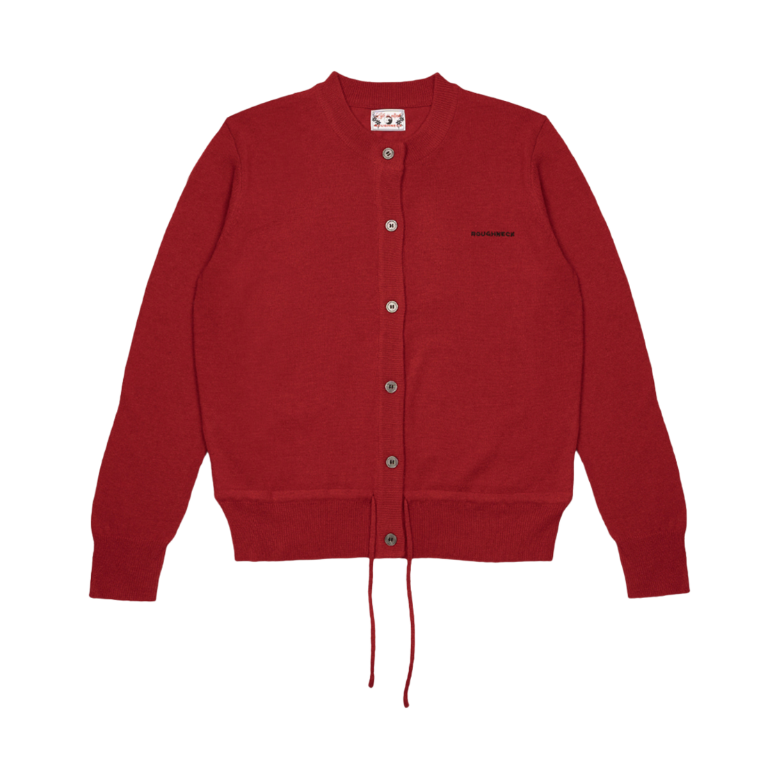 러프넥 스트랩 울 가디건 레드(Roughneck Strap Wool Cardigan Red)