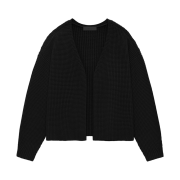 Essentials Heavy Waffle Cardigan Black - 24FW