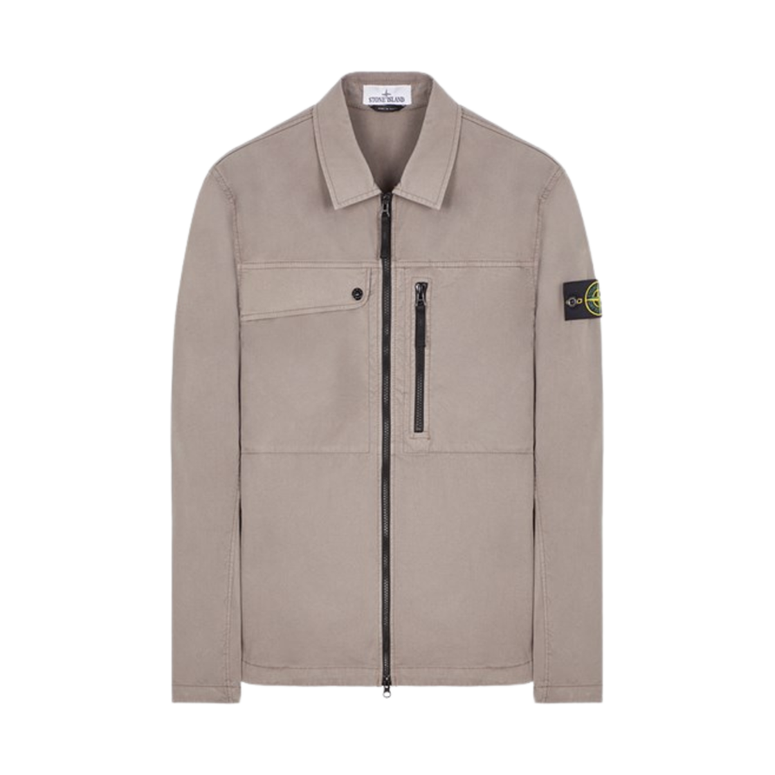 801510210-V0092 Stone Island 10210 Supima Cotton Twill Stretch-TC Overshirt Dove Gray - 24SS