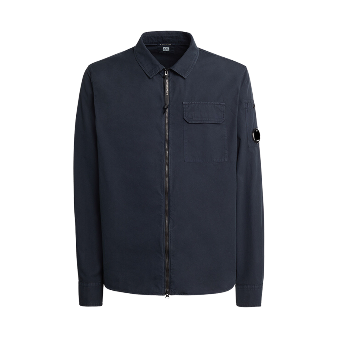 15CMSH158A002824G888 C.P. Company Gabardine Zipped Shirt Total Eclipse Blue - 23FW