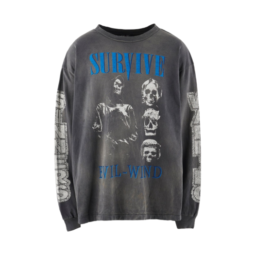 A23-0000-006 SAINT Mxxxxxx Survive LS T-Shirt Black - 23AW