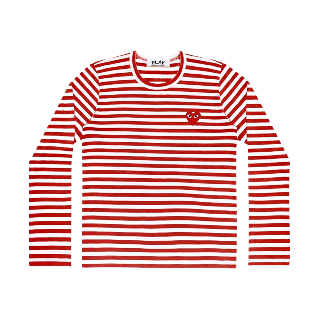 플레이 꼼데가르송 스트라이프 롱슬리브 티셔츠 레드 화이트(Play Comme des Garcons Striped LS T-Shirt Red White)