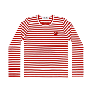 Play Comme des Garcons Striped LS T-Shirt Red White