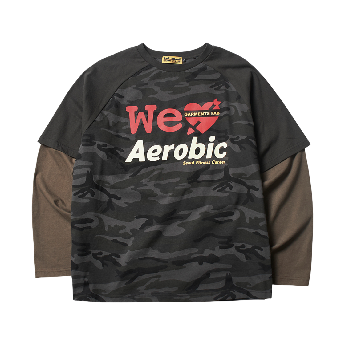 25SPGFLS02BK Garments Fab Camo Aerobic Layered Longsleeve Black