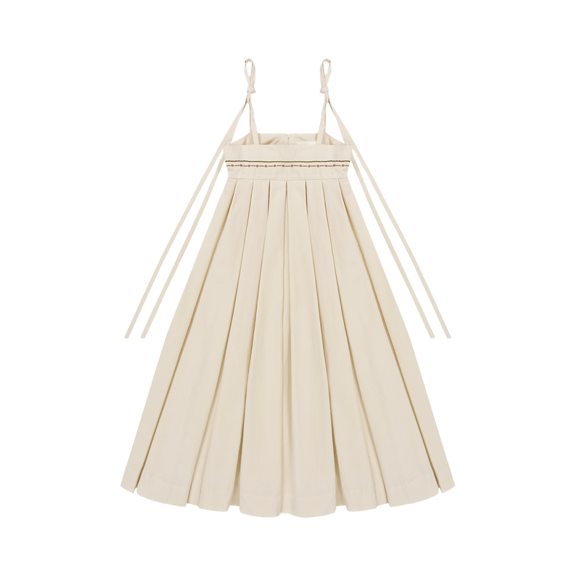 FLETTA-38 FLETTA Embroidery Overall Pleats Skirt Cream