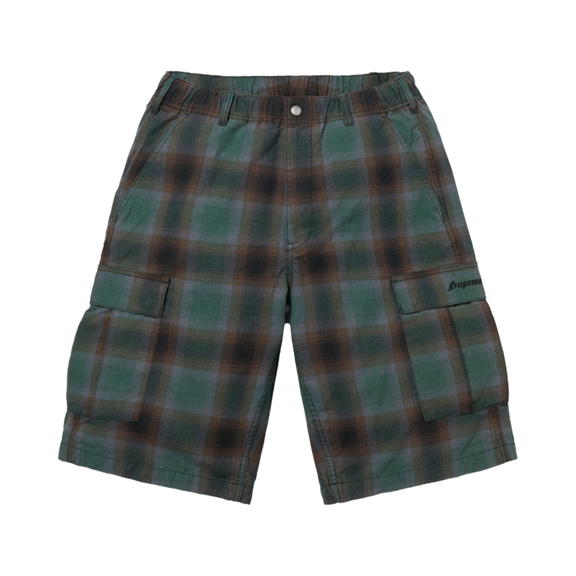 슈프림 쉐도우 플레이드 카고 쇼츠 그린 - 25SS