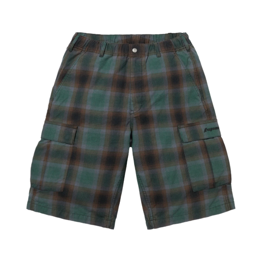 Supreme Shadow Plaid Cargo Shorts Green - 25SS