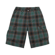 Supreme Shadow Plaid Cargo Shorts Green - 25SS