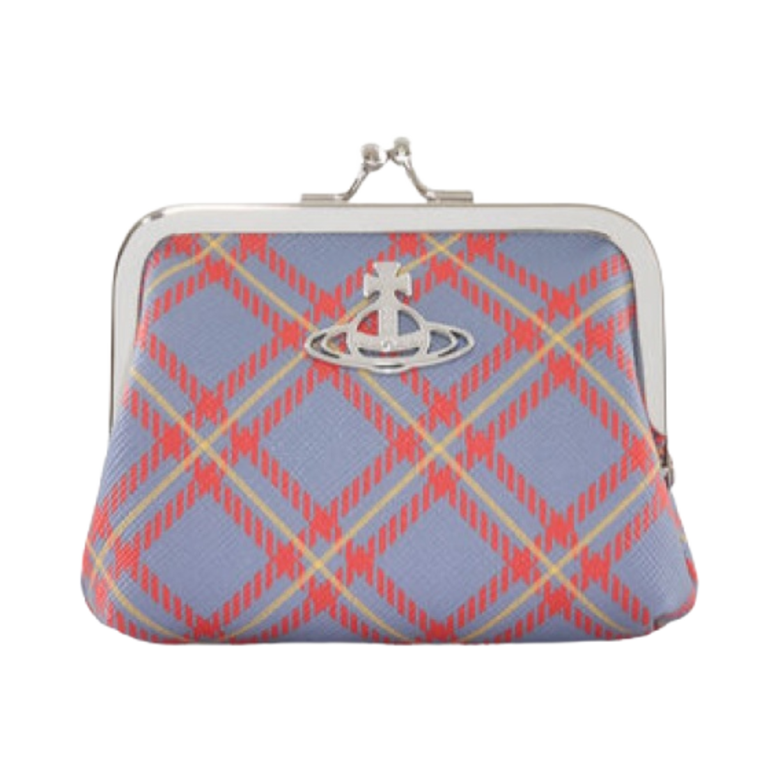 비비안 웨스트우드 프레임 코인 퍼스 블루 오렌지 타탄(Vivienne Westwood Frame Coin Purse Blue Orange Tartan) - 1