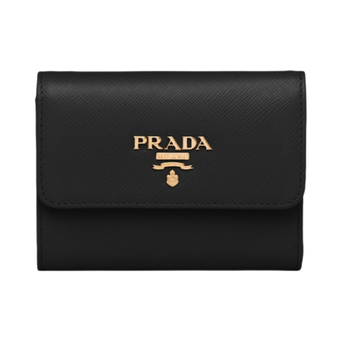 프라다 사피아노 메탈 로고 반지갑 블랙(Prada Saffiano Metal Logo Wallet Black)