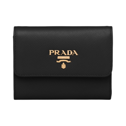 1MH025-QWA-F0002 Prada Saffiano Metal Logo Wallet Black