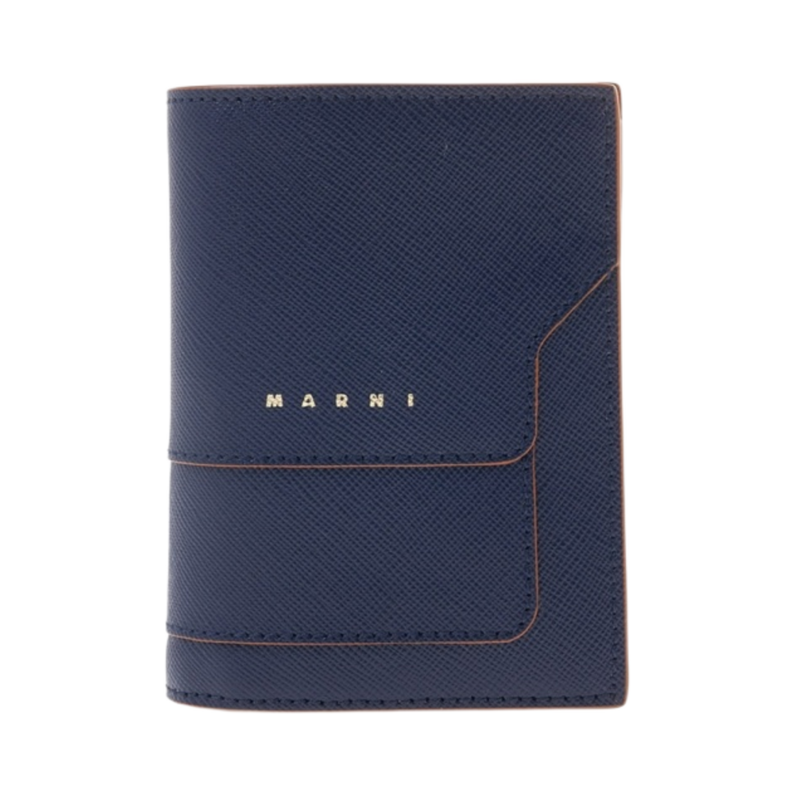 마르니 사피아노 모노컬러 반지갑 블루 블랙(Marni Saffiano Bi-Fold Mono-Coloured Wallet Blue Black)