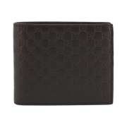 Gucci Micro GG Ssima Bi-Fold Wallet Brown