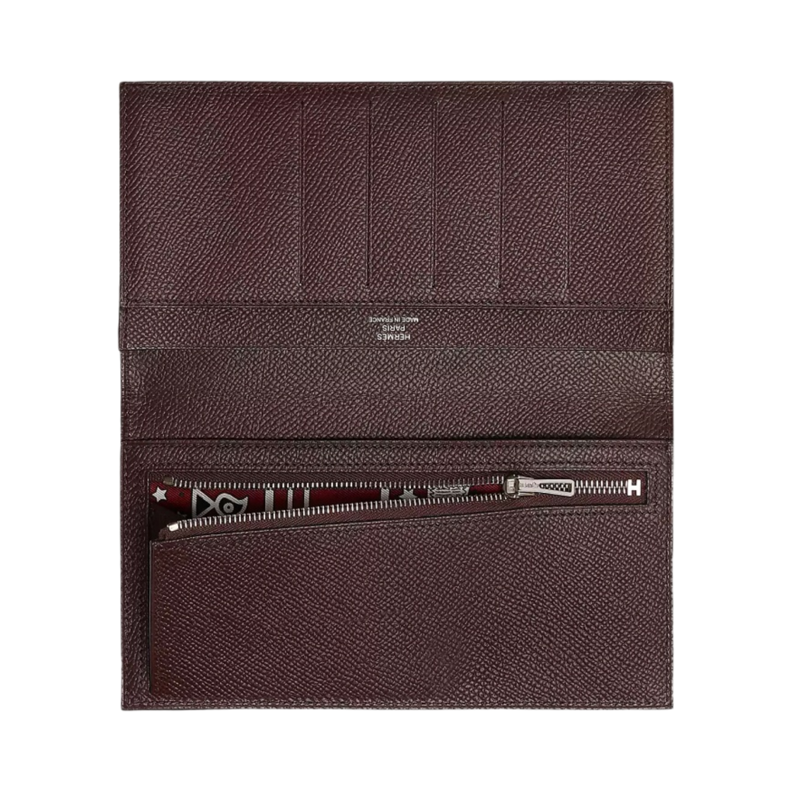 H083392CKAC Hermes Citizen Twill Long Wallet Epsom & Rouge Sellier Bordeaux Bleu Marine - #2
