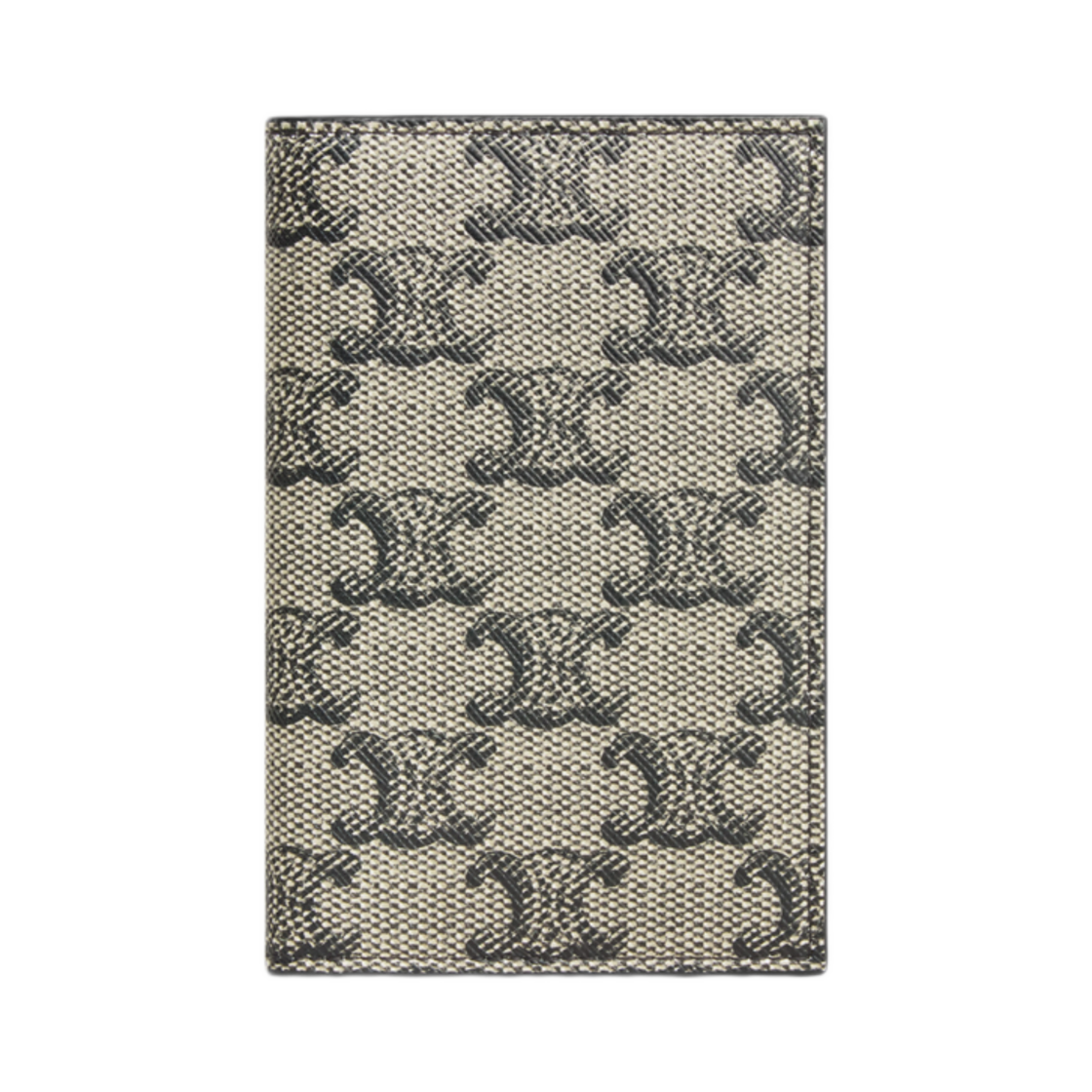 10K872GC4-02SI Celine Vertical Card Holder in Triomphe Canvas & Calfskin Beige