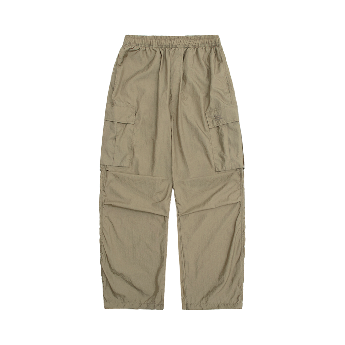 24HSCDMPT01BEG Cactusdonutmarket Nylon Pin-Tuck Cargo Pants - Beige