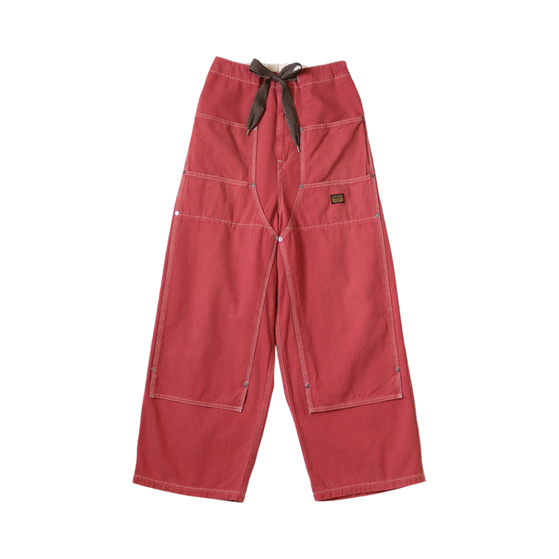 K2403LP084 Kapital California Red Canvas W Knee Easy Baggy Pants Red