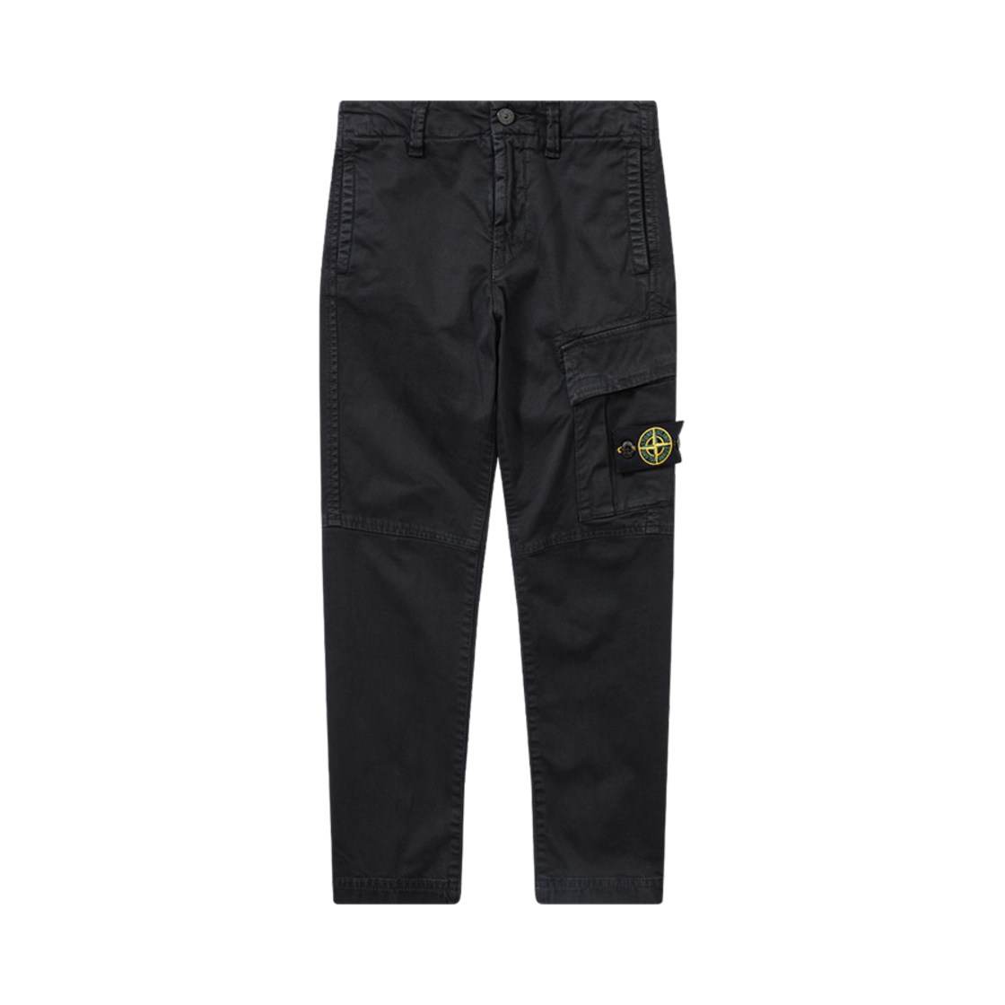 791630215-V0129 (Kids) Stone Island 30215 Wappen Patch Straight Cargo Pants Black - 23FW