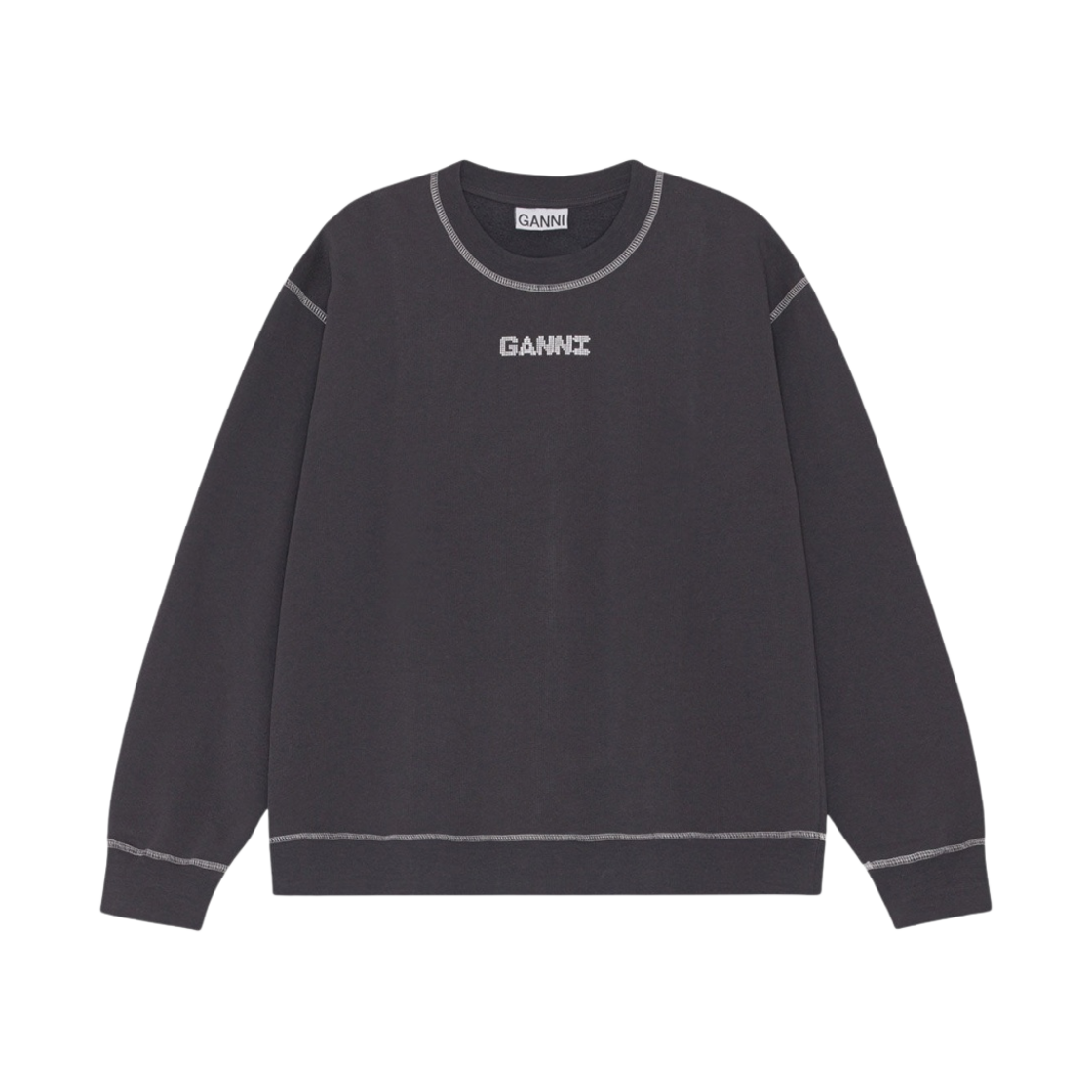 (W) 가니 아이솔리 릴렉스드 스웨트셔츠 팬텀((W) Ganni Isoli Relaxed Sweatshirt Phantom)
